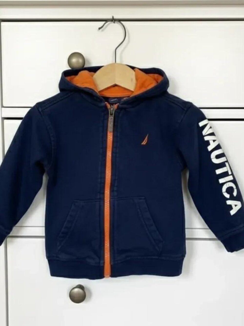 Nautica Navy Blue Logo Zip-Up Hoodie Size 18 Months